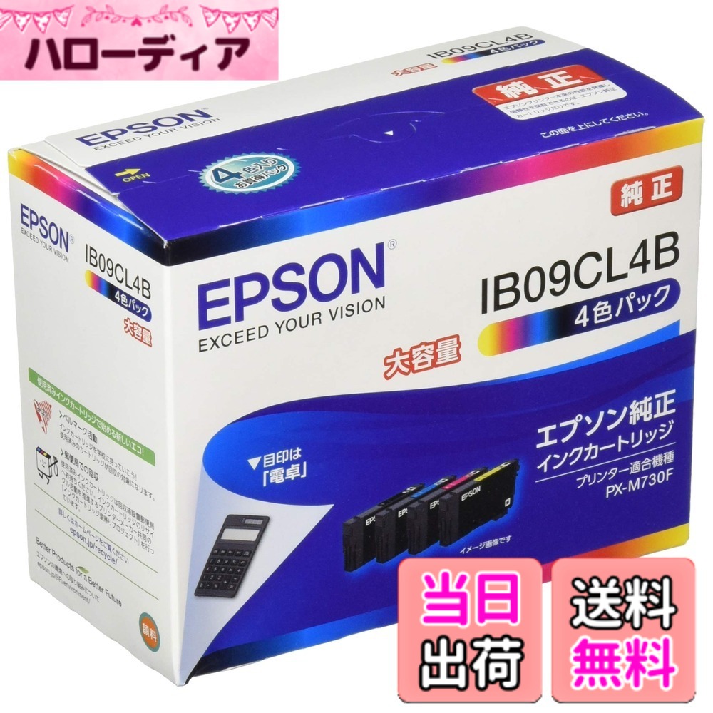 【送料無料】エプソン 純正 インクカートリッジ IB09CL4B ４色パック 大容量インク｜ハローディア店
