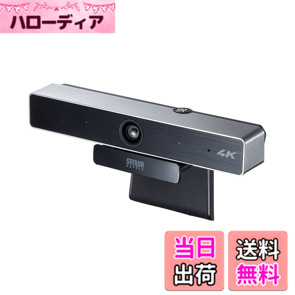 【貨物輸送無料】サンワサプライ WEB写真機 円卓会議用広広とした水晶体 広角(気泡管水準器90°・対角98°) 4K相応う 850万絵素CMOS アクティブノイズキャンセル役立つことマイクロホン積み上げる CMS-V52S