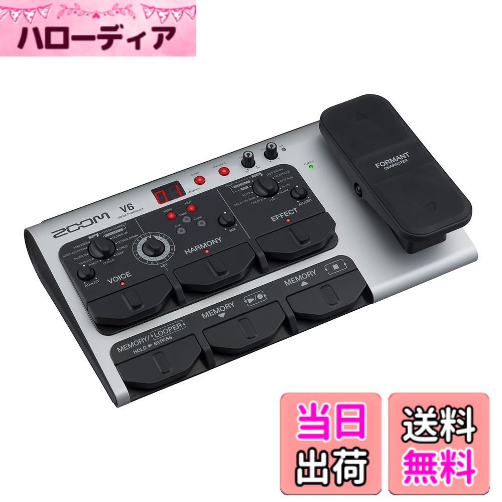 【送料無料】ZOOM ボーカルエフェクター ボイスチェンジャー V6-SP VTuber 配信 歌ってみた MTR機能 ピッチ補正 ハーモニー リバーブ フットペダル ステージ SGV6連携 【国内正規品 3年】｜ハローディア店 37,362円