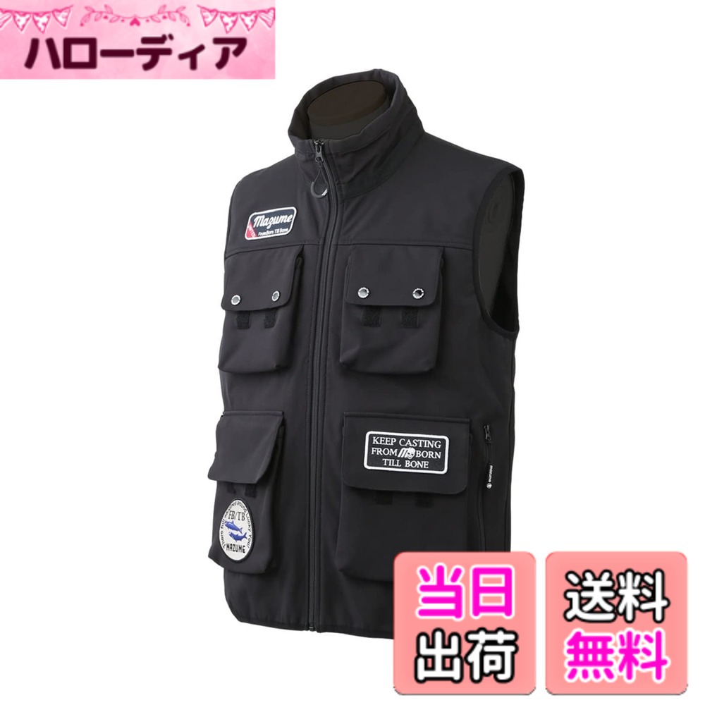 【送料無料】マズメ (Mazume) ウインドカットベスト MZFW-644-02 ブラック Lサイズ|ハローディア店