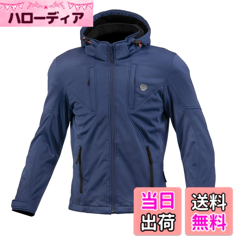【送料無料】コミネ(KOMINE) バイク用 ジャケット JK-6022 プロテクトソフトシェルシステムパーカ Neo Navy XS