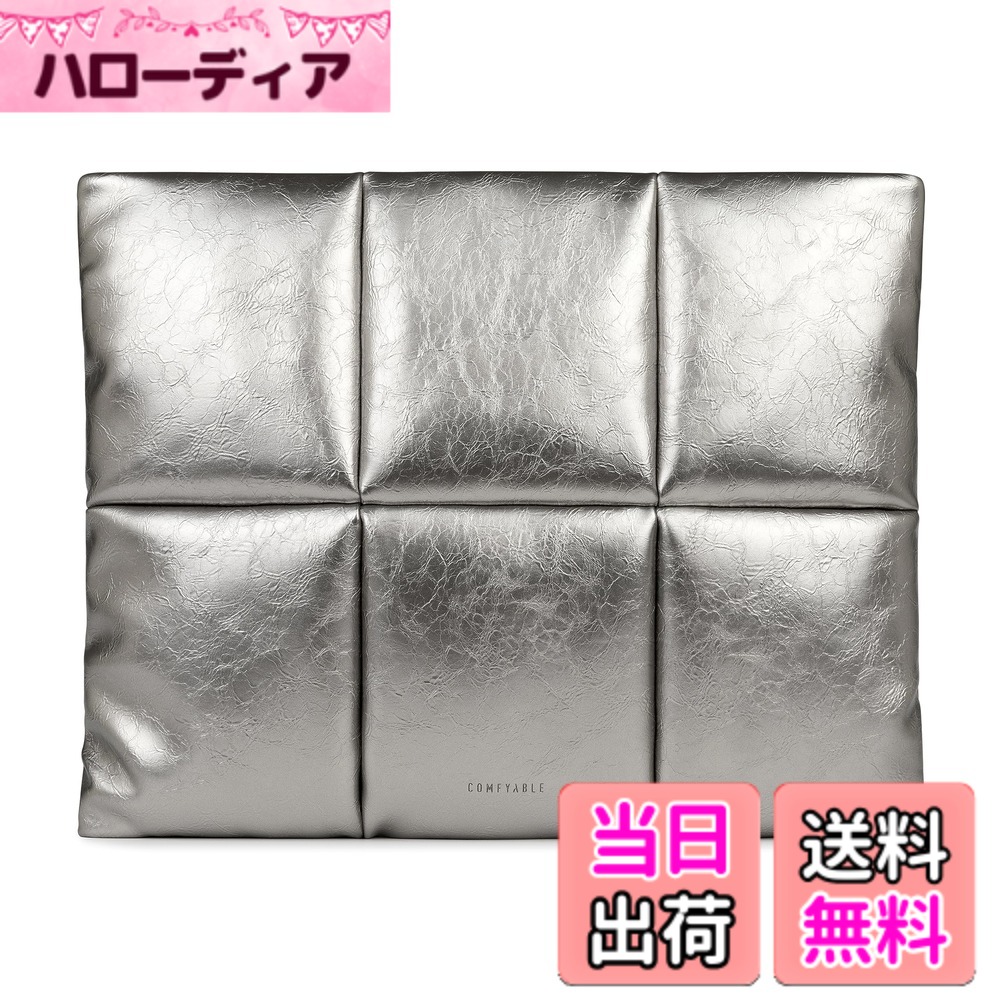 【送料無料】Comfyable ふわ ラップトップスリーブ 15インチ 16インチ 女性用 パファー ノートパソコンキャリーケース MacBook Air 15インチ M3 2024 & MacBook Pro 16インチ M4 M3 M2 M1 2024 16インチPUレザーパフカバー対応 シルバー