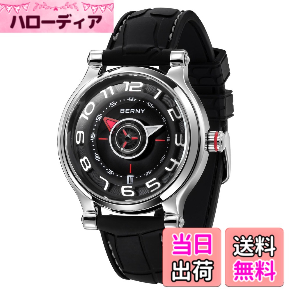 【貨物輸送無料】BERNY ウォッチ メンズ 機械類式ウォッチ メンズ 御覧なさる 自動小銃一巻きと手一巻き 社会的運動 Miyota 8215 多役立つこと暦夜光針見せびらかすうしろ側押しかぶせる 5非同期転送モード 雨合羽