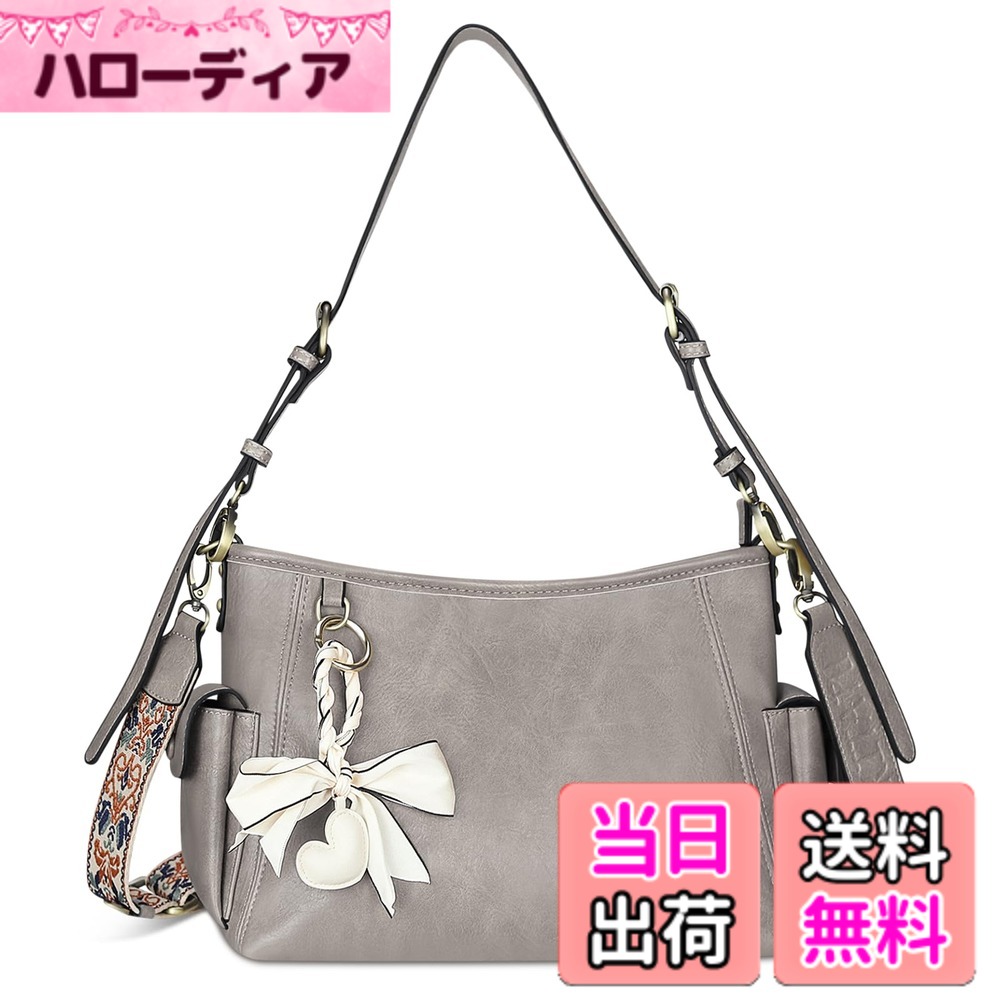 【送料無料】K I T A T U ショルダーバッグ レディース トートバッグ 斜め掛けバッグ ハンドバッグ 肩掛け カバン 斜めがけ 2way おしゃれ 大容量2 柔らかい シンプル カジュアル 手持ち 人気 通勤 (グレー, L)