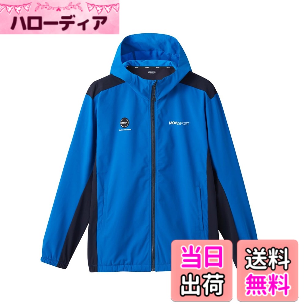 【送料無料】MOVESPORT(ムーブスポーツ) ジャージ・クロスデサント AIRY TRANSFER TAIKYU オーセンティックロゴ フルジップフーディー ストレッチ はっ水 色褪せしにくい トレーニング ランニングメンズ 色:BLNV、サイズ:O|ハローディア店