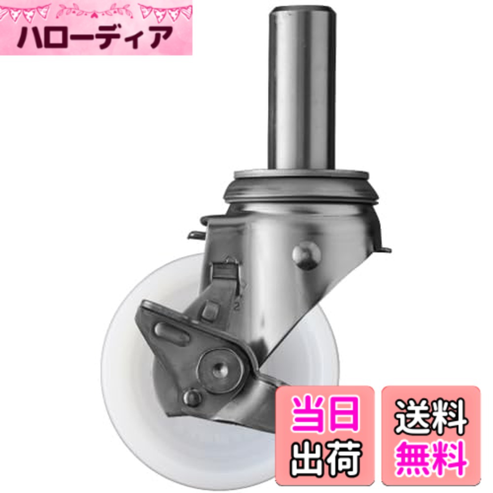 【送料無料】ハンマーキャスター(Hammer Caster) SUS サイドSP付 差込 ナイロン車 100mm 313SK-N100