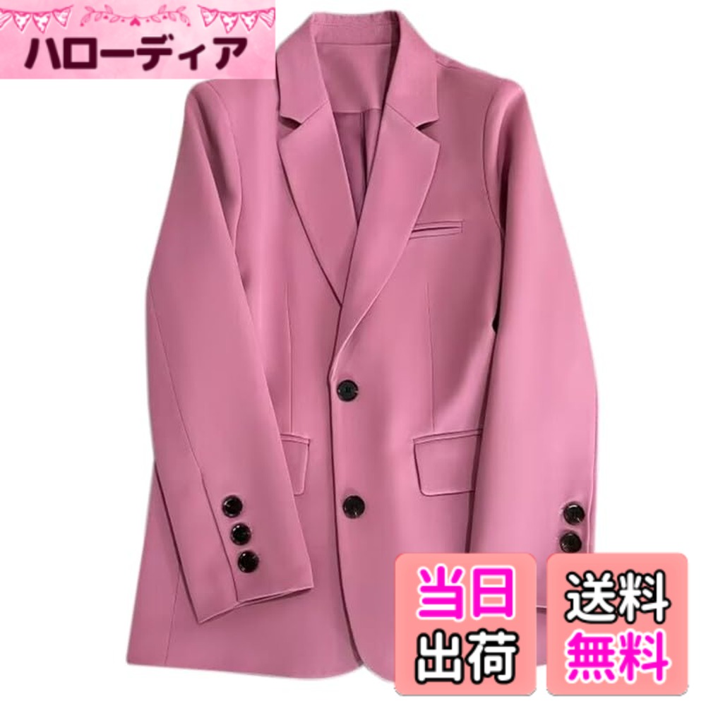 【送料無料】[FHLHY] テーラード ジャケット レディース フォーマル ジャケット ブレザー すべての季節 長袖 カジュアル オフィス スリム 通勤 複数の色 色：パープル 601、サイズ：L