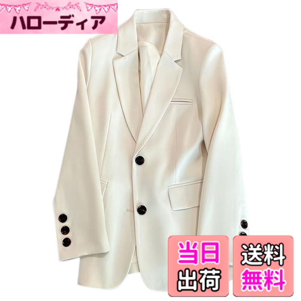 【送料無料】[FHLHY] テーラード ジャケット レディース フォーマル ジャケット ブレザー すべての季節 長袖 カジュアル オフィス スリム 通勤 複数の色 色：ベージュ 601、サイズ：M
