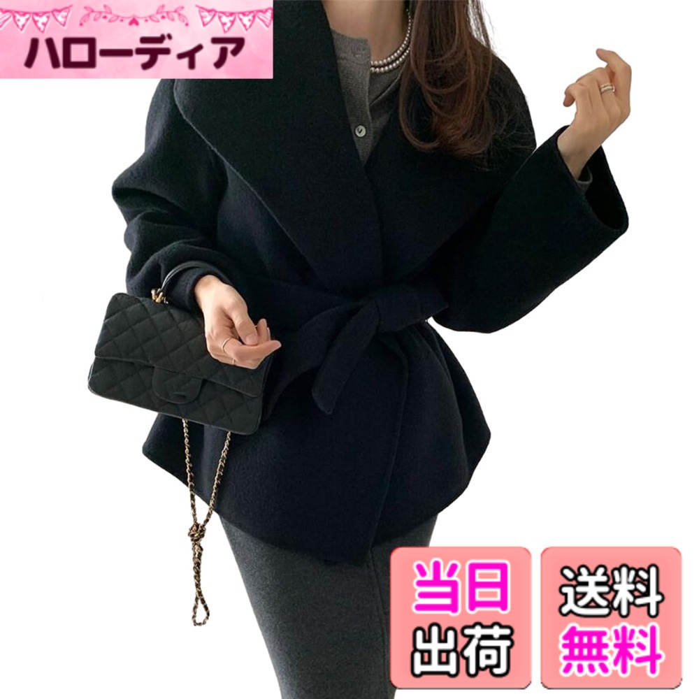 【貨物輸送無料】[OGCPWYQZ] アウター レディース 酉の方角厚地の外套 厚地の外套上衣 レディース 羽織り背広 ロング丈 襟付き添い人 着痩せ 軽く お肌に愛想のいい 防風 朦々たる 生あたたかい 成年者 長袖好いたらしい 好いたらしいめ 無地 古典派音楽 通い 秋冬 色：黒いこと、大きさ：Free Size