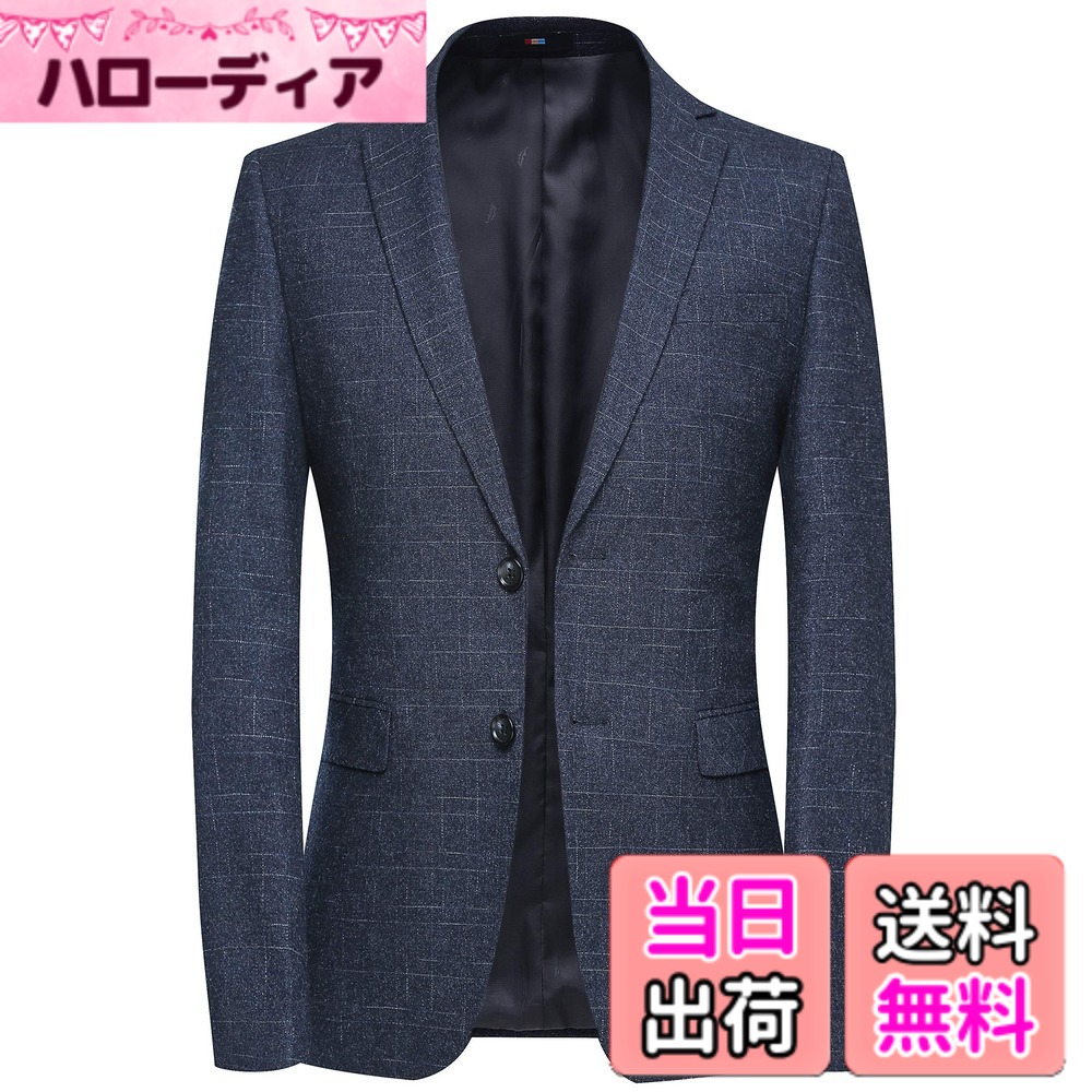 【貨物輸送無料】[FHLHY] テーラードジャケット メンズ 細身 長袖 背広上衣 心地好い 商行為 今めかしい おおきい大きさ 色：米国海軍 9823、大きさ：M