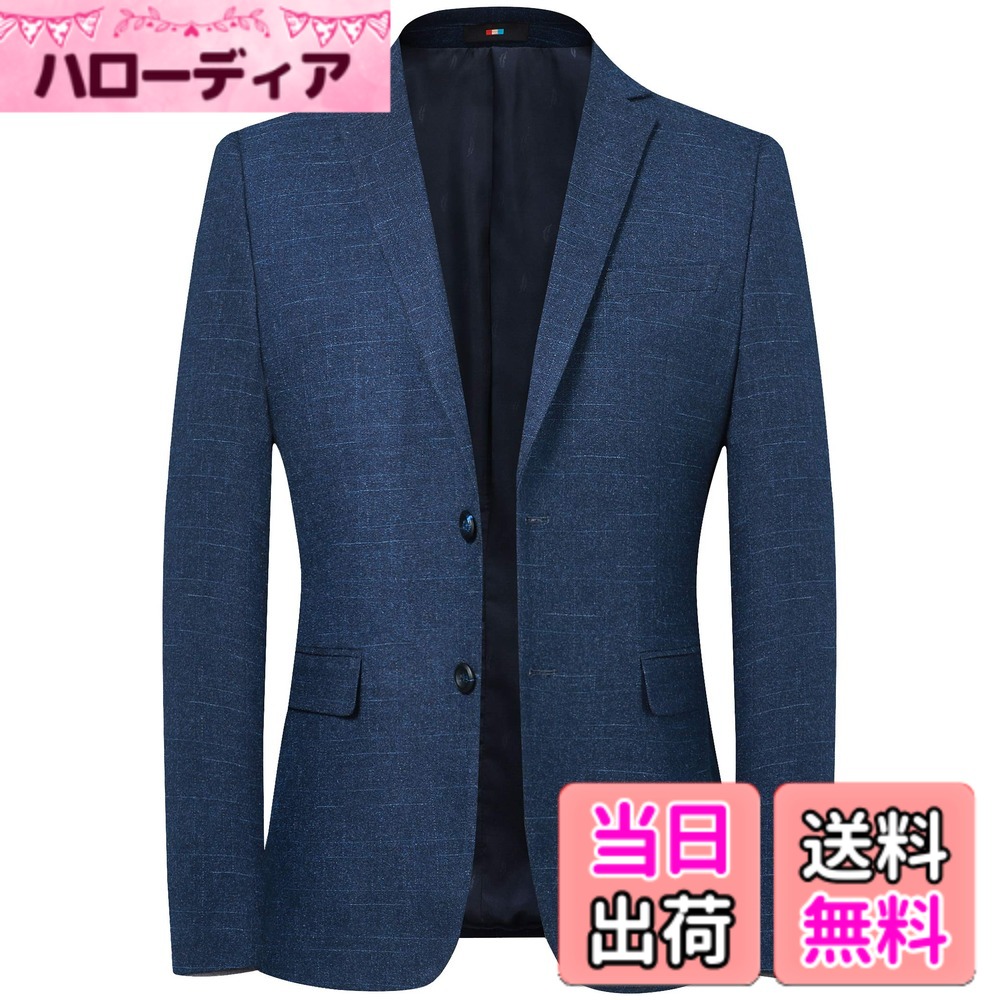 【貨物輸送無料】[FHLHY] テーラードジャケット メンズ 細身 長袖 背広上衣 心地好い 商行為 今めかしい おおきい大きさ 色：青み 9836、大きさ：3XL