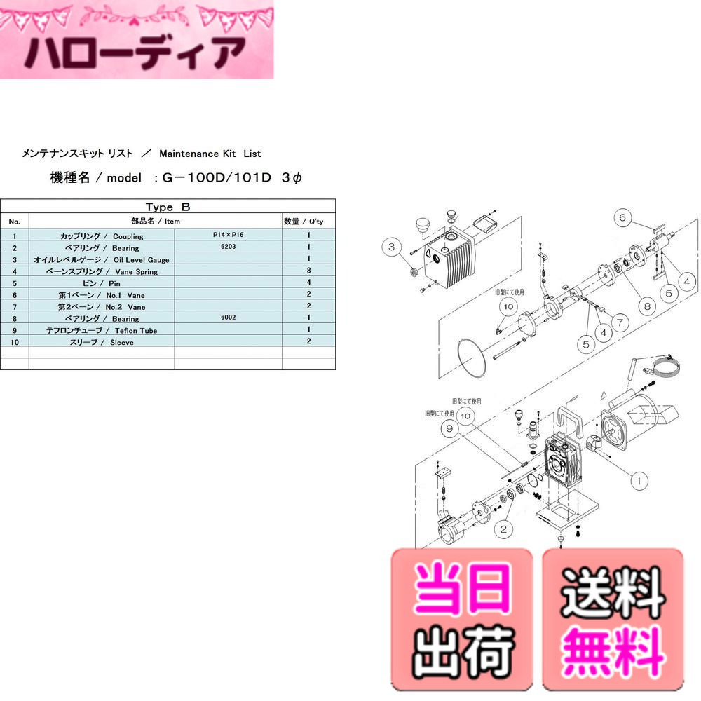【貨物輸送無料】ULVAC G-100D/101D用検査と修理一揃いの道具B 3Φ G-101D
