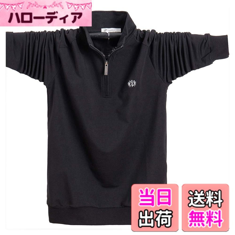 【送料無料】[YIGAR] メンズポロシャツ 半袖 長袖 Tシャツ メンズゴルフシャツ 大きいサイズ カジュアル シンプル 襟付き ファッション スポーツ かっこいい 部屋着 快適 吸汗速乾 夏 多色選択 M~6XL 8899 色：ブラック-1、サイズ：5XL