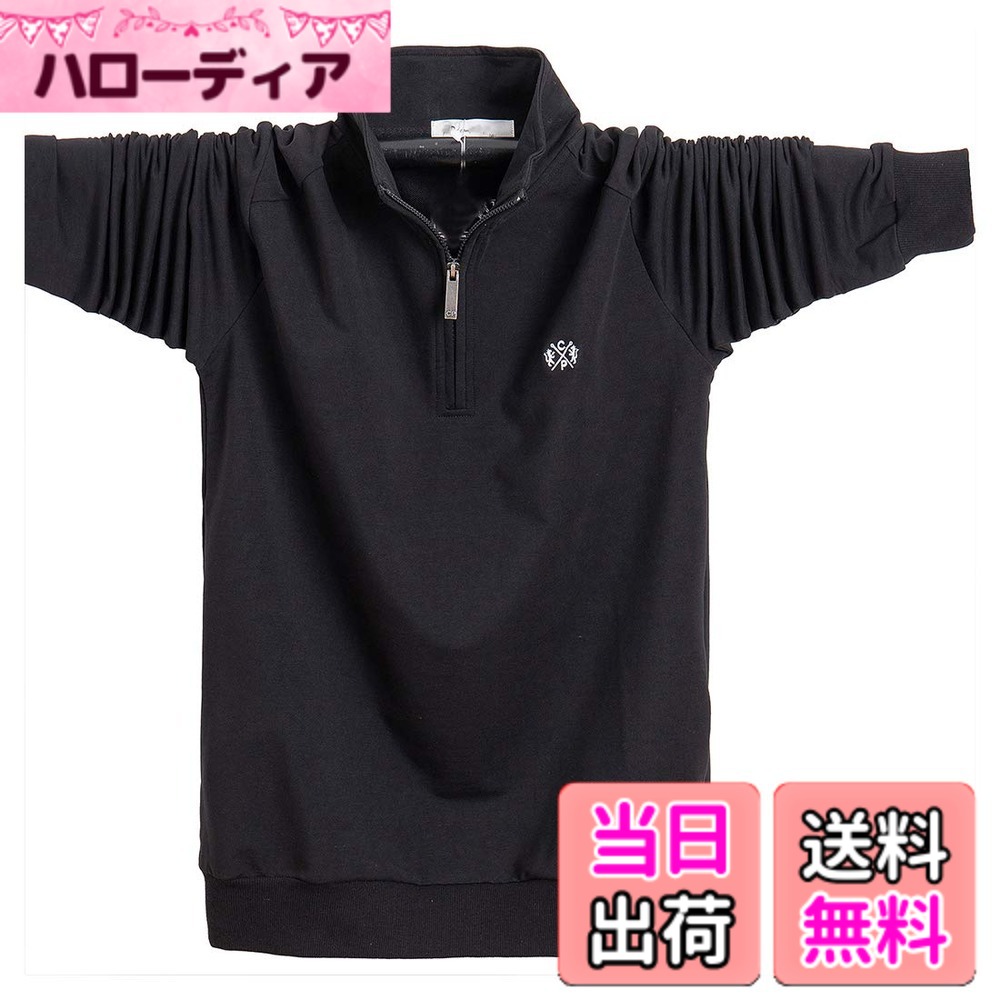 【送料無料】[YIGAR] メンズポロシャツ 半袖 長袖 Tシャツ メンズゴルフシャツ 大きいサイズ カジュアル シンプル 襟付き ファッション スポーツ かっこいい 部屋着 快適 吸汗速乾 夏 多色選択 M~6XL 8899 色：ブラック-1、サイズ：3XL