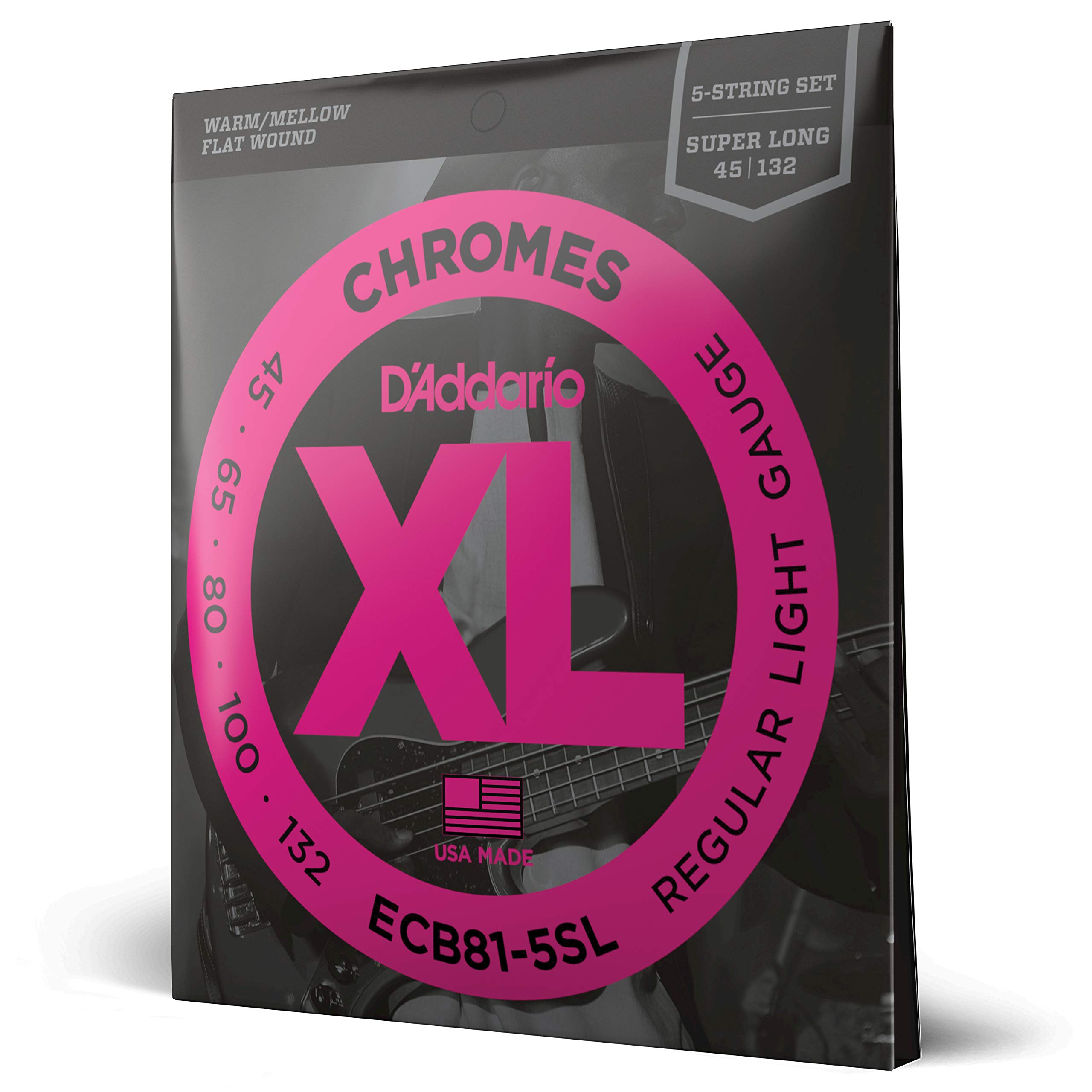 【送料無料】D'Addario ダダリオ エレキベース弦 フラットワウンド (正規輸入品) 色:5弦、サイズ:.045-.132 (Super Long)|ハローディア店