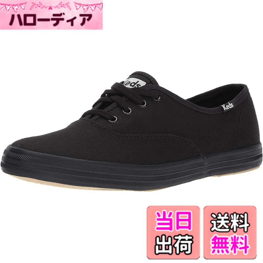【貨物輸送無料】Keds レディース Keds Champion Canvas Lace Up流行り物スニーカー [並行輸入品] 色：黒いこと、大きさ：22.5 糎