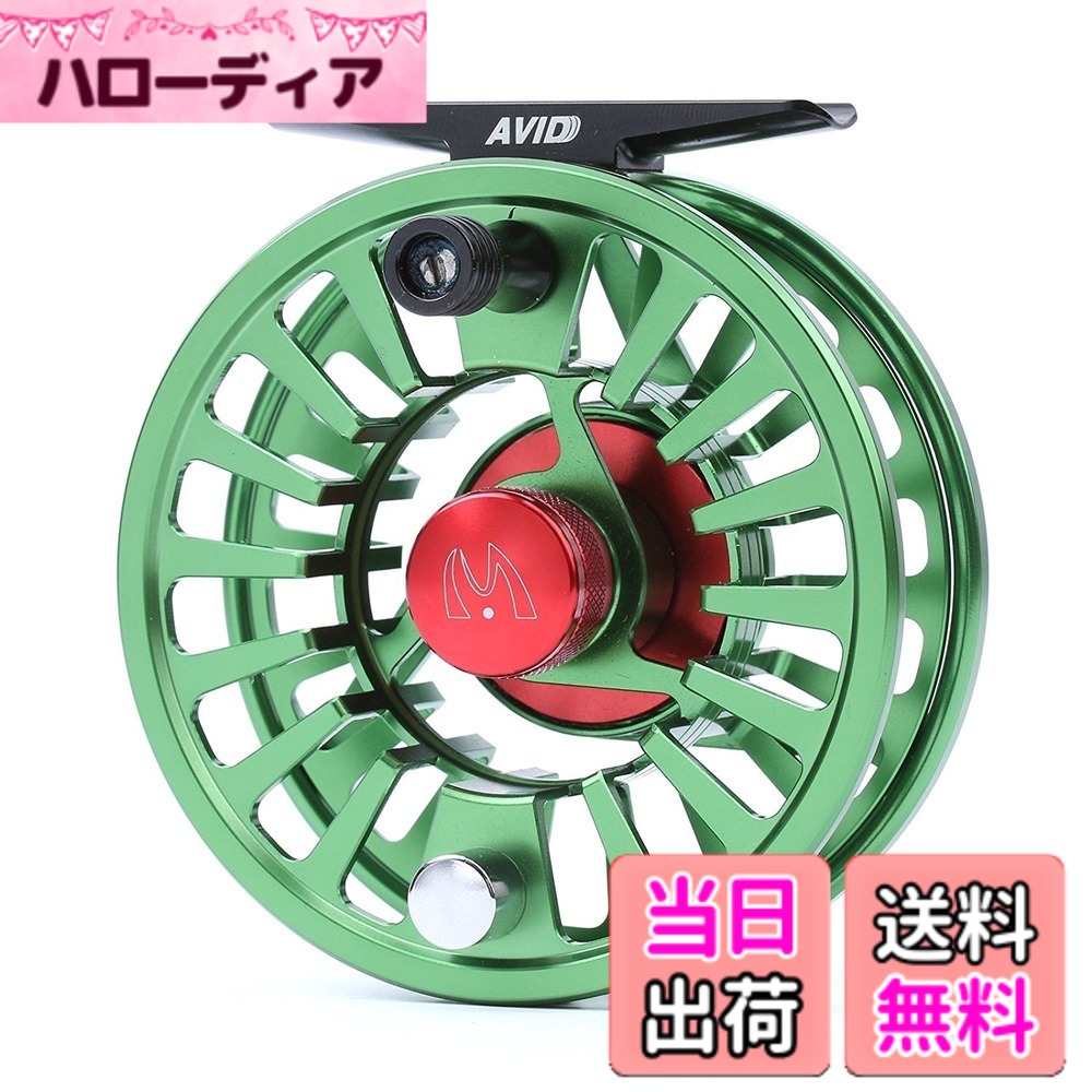 【送料無料】M MAXIMUMCATCH MaxcatchフライリールMidアーバ CNC加工アルミ製左右手交換可能サイズ(1/3 3/4 5/6 7/8 9/10wt) 色：グリーン、サイズ：7/8 wt