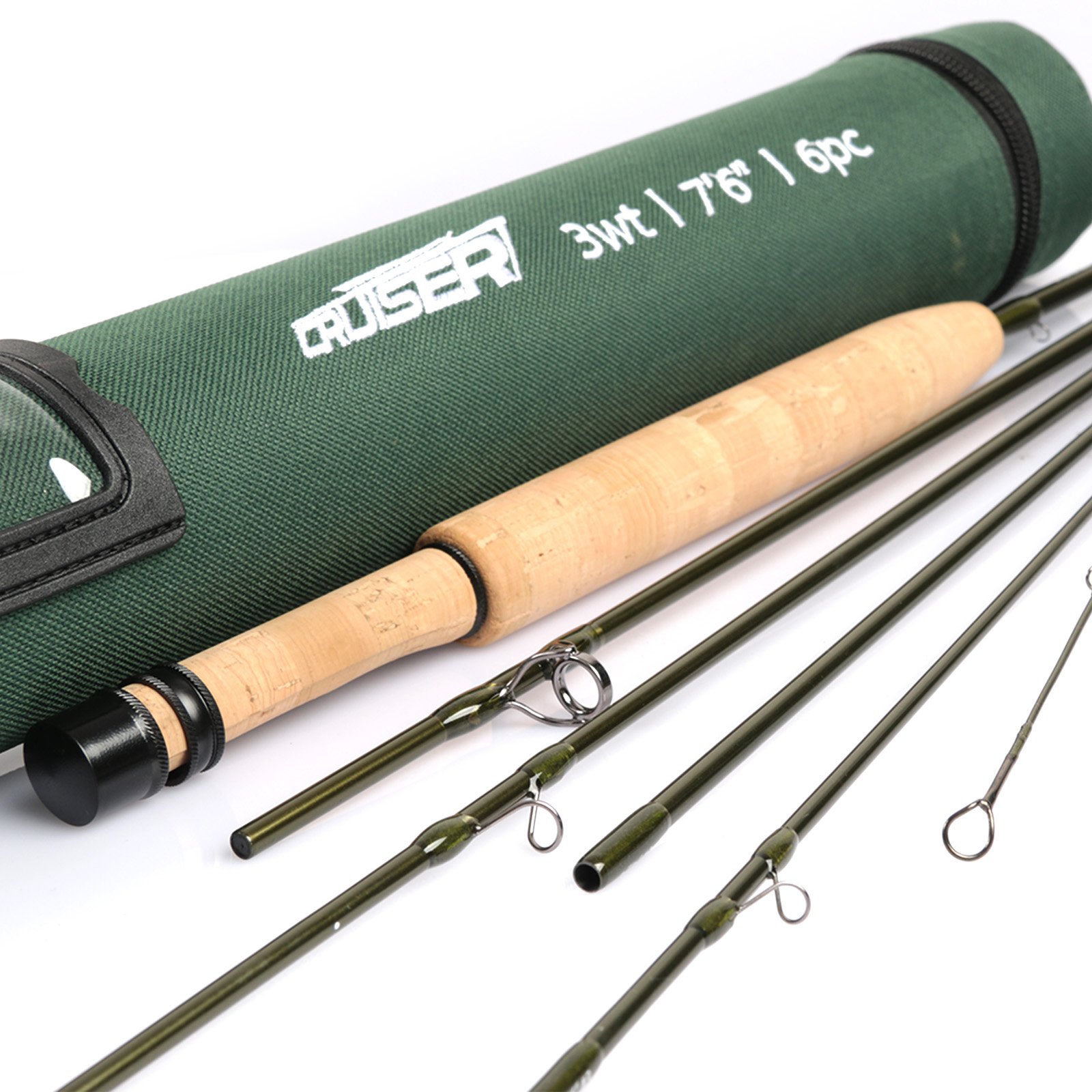 【送料無料】Maxcatch Cruiser トラベラーフライロッド; IM10カーボンブランク、AAグレードリールシート 6ピースフライフィッシングロッド 色：グリーン、サイズ：8'4wt｜ハローディア店 11,816円