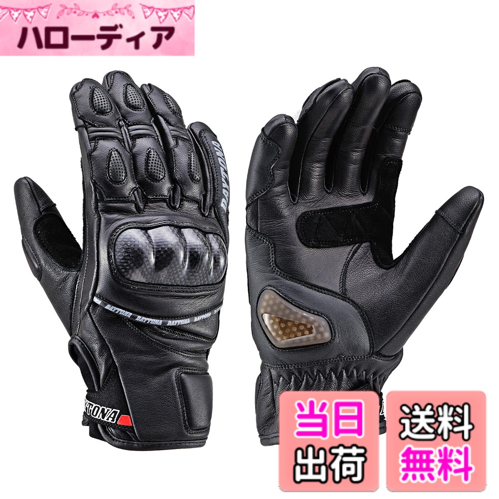 【送料無料】デイトナ(Daytona) バイク グローブ 冬夏秋春 革(ヤギ革/牛革) プロテクター付 スマホ対応 操作性重視 握り心地 スポーツ系グローブ 色：【HBG-036】ブラック、サイズ：M 6,692円