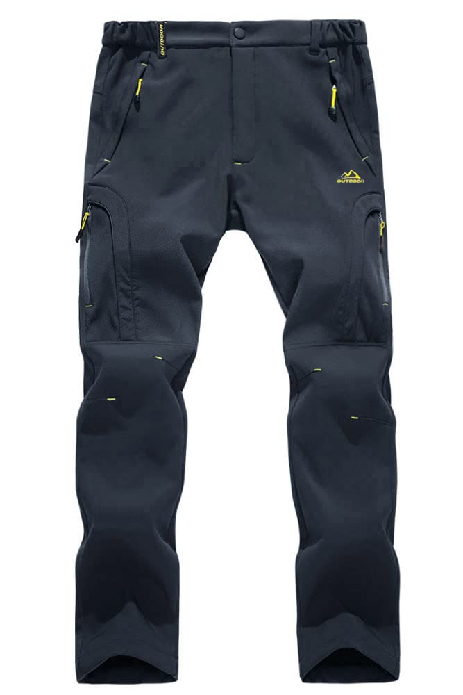 【送料無料】[KEFITEVD] 登山パンツ メンズ 裏起毛 防寒ズボン 撥水 トレッキングパンツ 冬用 バイク ハイキング 釣りウェア 耐久 暖かい 色：ダークグレー、サイズ：XL