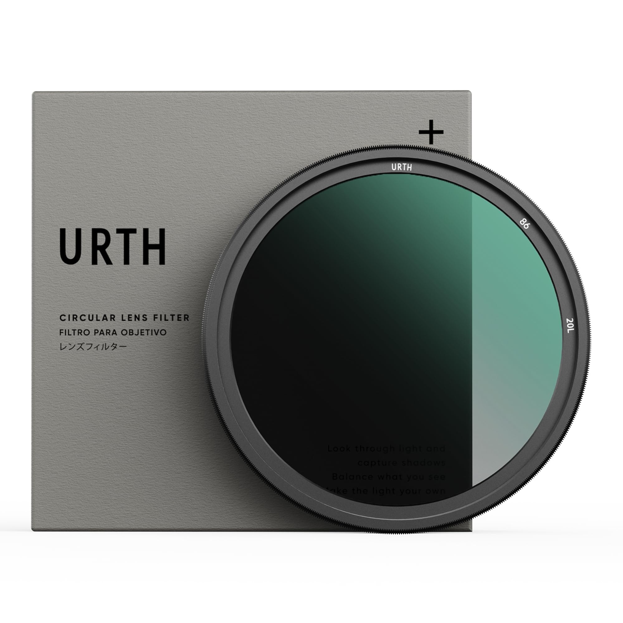 【送料無料】Urth ND2-32 可変ndフィルター (プラス+) 1-5ストップ 可変 NDレンズフィルター (高透過率 / 20層 ナノコーティング) 光学ガラス サイズ：86mm｜ハローディア店