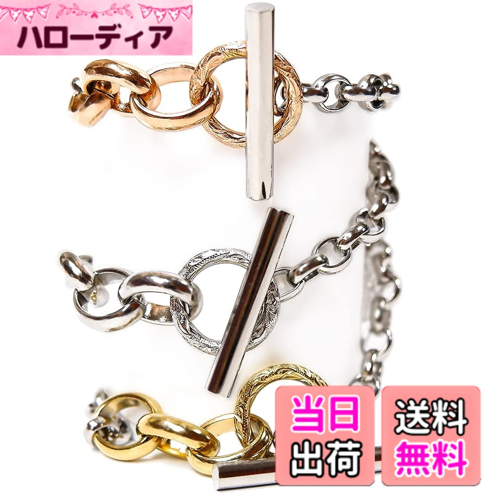 【貨物輸送無料】ハワイアン宝飾品 腕輪 鋳貨 レディース メンズ スクロール 波 金属元素アレルギー反応相応う サージカル ステンレス鋼 差し上げ物 インスタ 色：黄みゴールド 手芸・クラフト・生地-道具・キット-日用品雑貨・文房具・手芸
