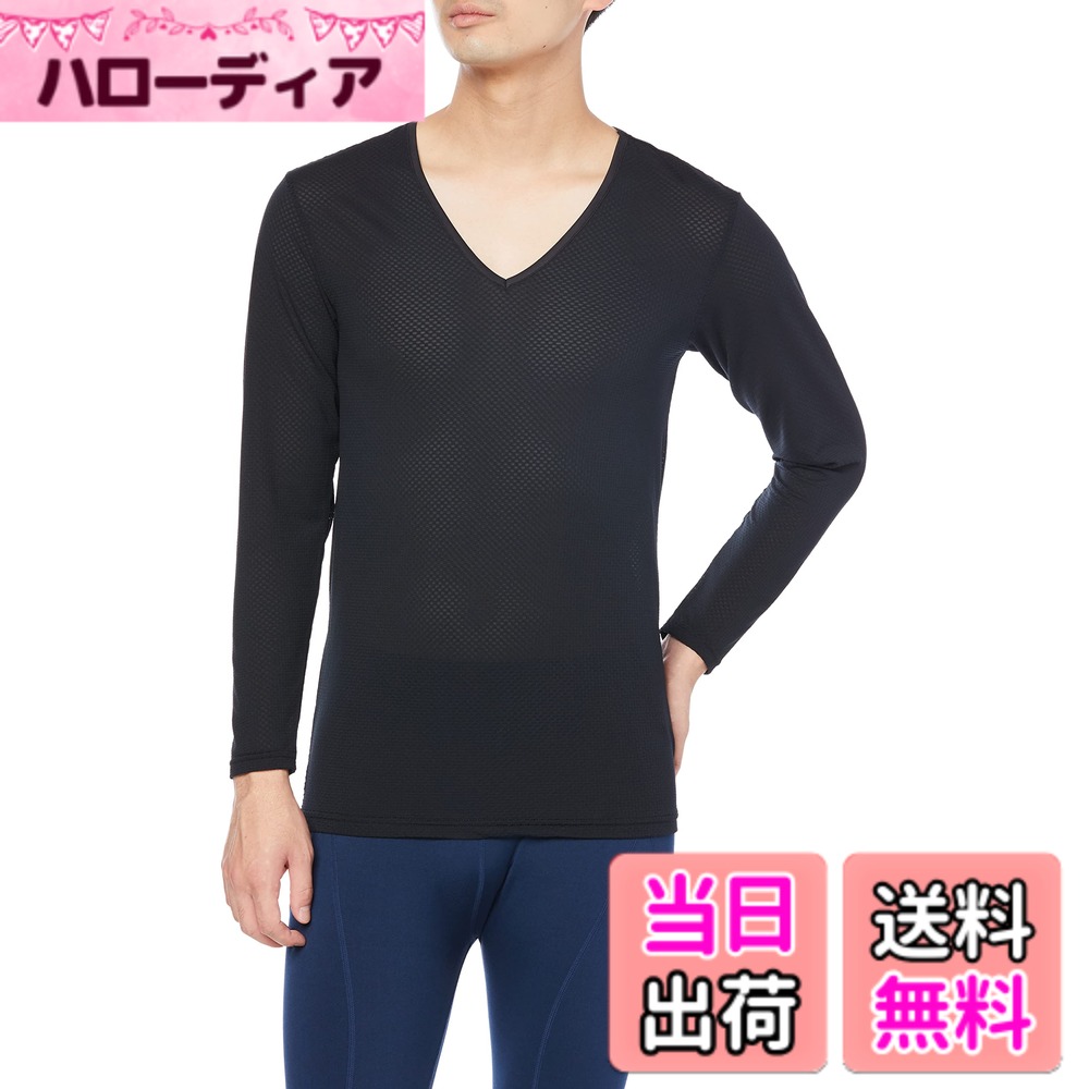 【貨物輸送無料】MILLET(ミレー) 通気アンダーウェアドライナミック スルー V ロング捩り DRYNAMIC THROUGH V LS Mメンズ 色：BLACK - NOIR、大きさ：S