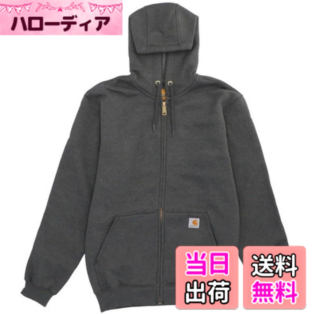 【送料無料】carhartt(カーハート) フード付きトレーナーMIDWEIGHT HOODED ZIP-FRONT SWEATSHIRTメンズ [並行輸入品] 色：Carbon_Heather(026)、サイズ：L｜ハローディア店