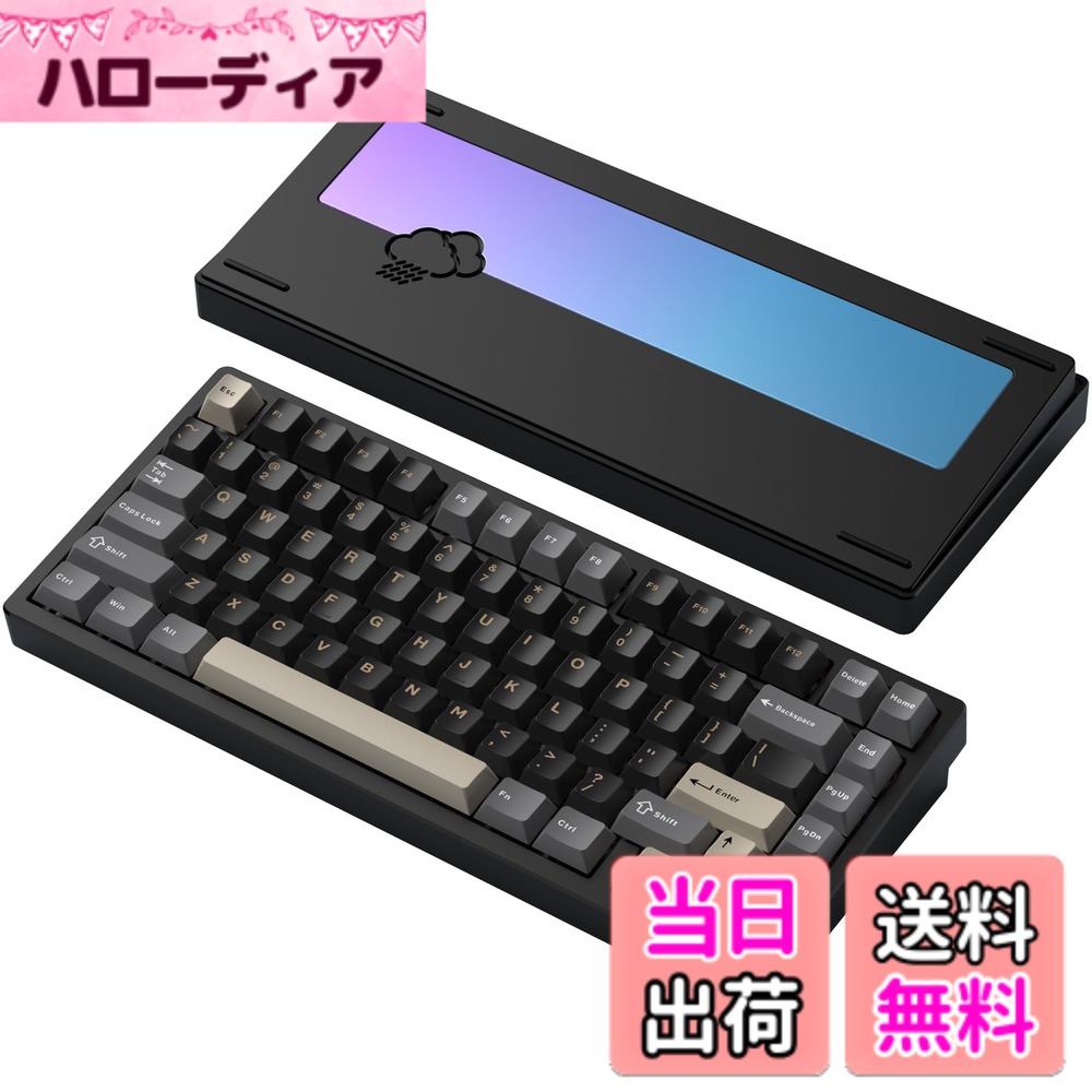 【送料無料】【WOBKEY Rainy 75キーボード】雨音のような打鍵音 メカニカルキーボード 3WAY接続 OS互換性 ホットスワップとVIAの対応 カスタマイズ性 ガスケットデザイン アルミニウム素材使用 RGBバックライト｜ハローディア店
