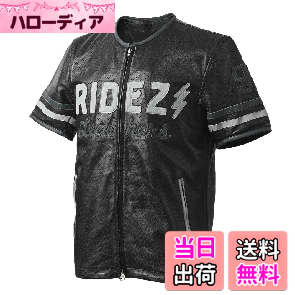【送料無料】【RIDEZ(ライズ)】夏 半袖 革ジャン レディース メンズ レザージャケット 通気性 バイク 本革 ライダースジャケット 大人 おしゃれ 98 S/S RLSJ16 色：ブラック、サイズ：L｜ハローディア店 25,200円