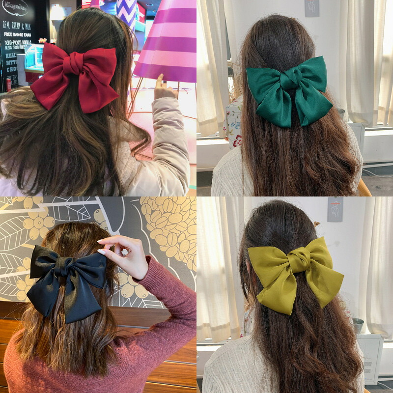 SALE/104%OFF】 緑 髪飾り ヘアアクセサリー リボン バレッタ ビッグ ビッグダブルリボン エメラルドグリーン ハンドメイドリボンヘアアクセサリー 緑