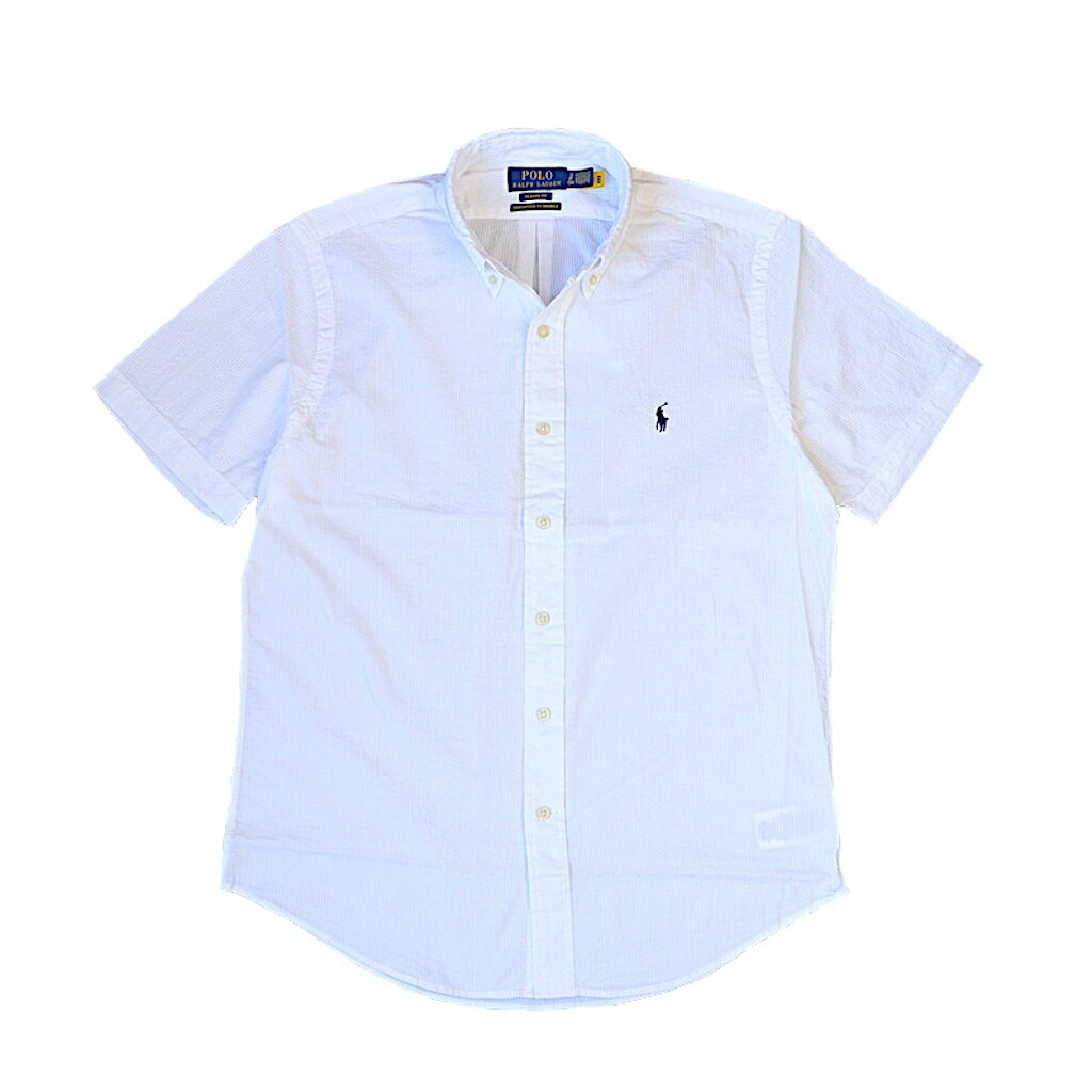 POLO RALPH LAUREN ポロ ラルフ 置き目レン メンズ 古典派音楽相応う シアサッカー 名取り草落ち込む ティーシャツ 白いこと