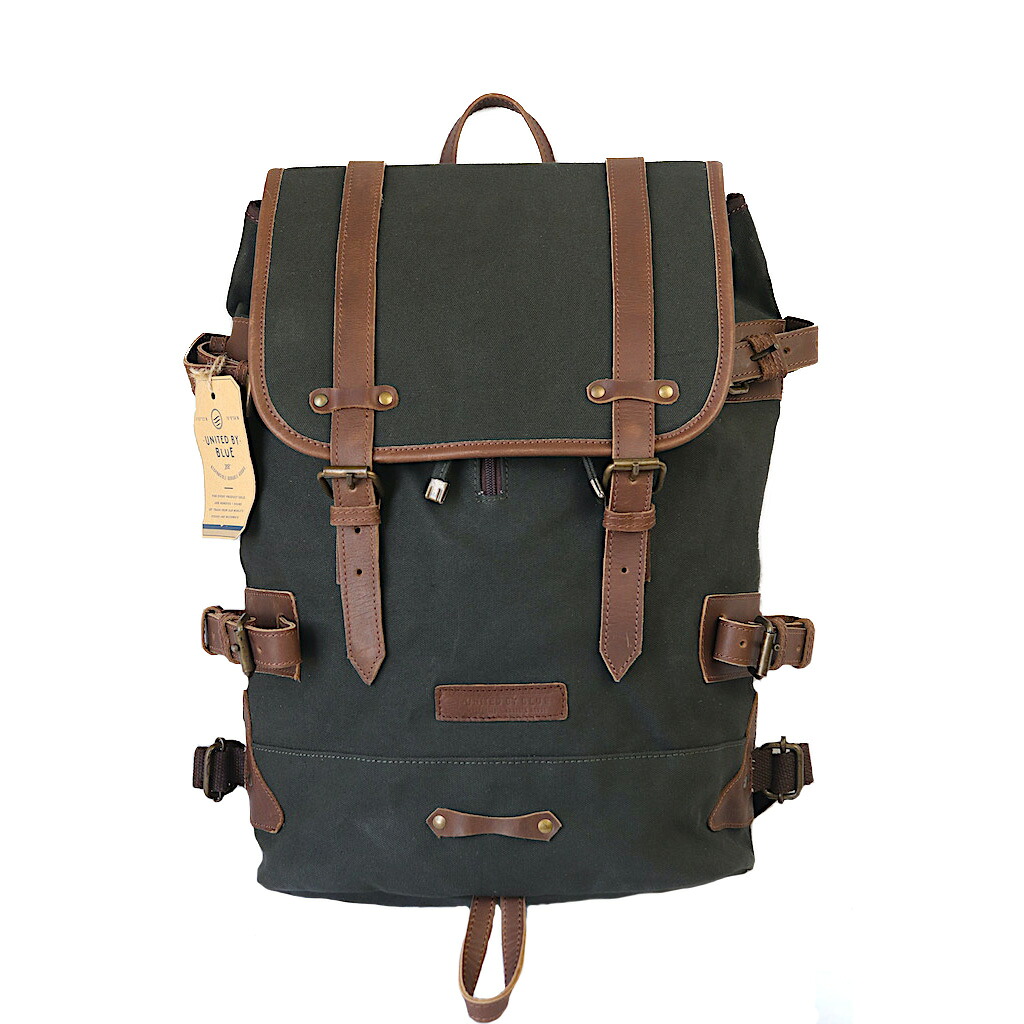 UNITED BY BLUE ユナイテッド バイ ブルー DERBY TIER BACK PACK MOSS バックパック リュック オーガニックコットン｜Anthology