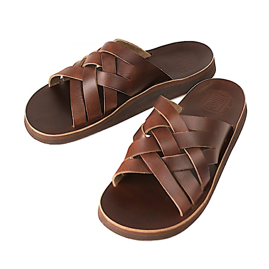 Sandalman The コンフォートサンダル 21年 メンズ 入荷商品靴 ザ サンダルマン ホーウィン社のクロムエクセルを使用した 編み込みサンダル Weave ウィーブ クロムエクセルレザー ダークブラウン サンダル 入荷商品 Hemingway アメリカ製 21年 コンフォートサンダル