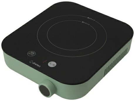 ドリテック IHクッカー ピッコリスト グリーン DI-231GN 【卓上 クッキングヒーター 調理器 IH 小型 コンパクト 耐熱ガラス ひとり暮らし アウトドア ダイヤル 6段階調整】