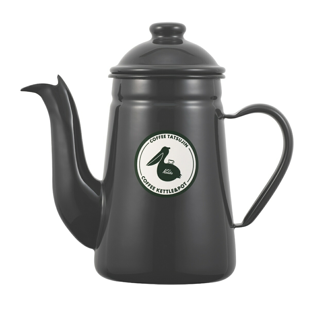 カリタ Kalita 52305 コーヒー達人 ペリカン1L グレー 【ガス火 直火 ホーロー ドリップポット ハンドドリップ ケトル やかん 日本製】