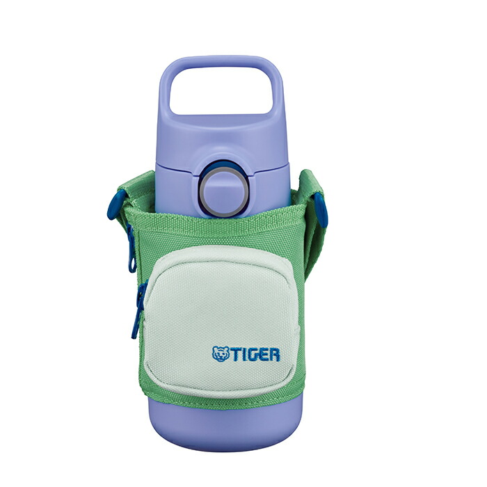 タイガー ポーチ付き ステンレスボトル 350ml ラグーンブルー MTA-Q035 AQ 【Tiger タイガー魔法瓶 水筒 真空 断熱 ボトル コップ ダイレクト ワンタッチ 保冷 保温 子ども 入学 ギフト プレゼント】