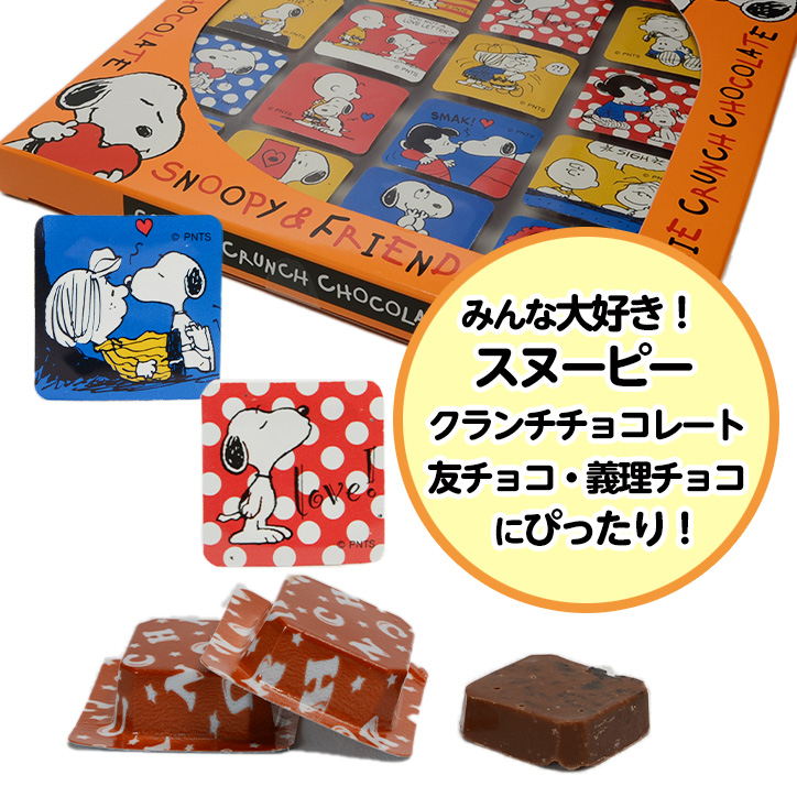 スヌーピー クランチチョコボックス バレンタイン 21 おもしろ チョコレート おもしろチョコ 面白い 義理チョコ キャラクター 子供