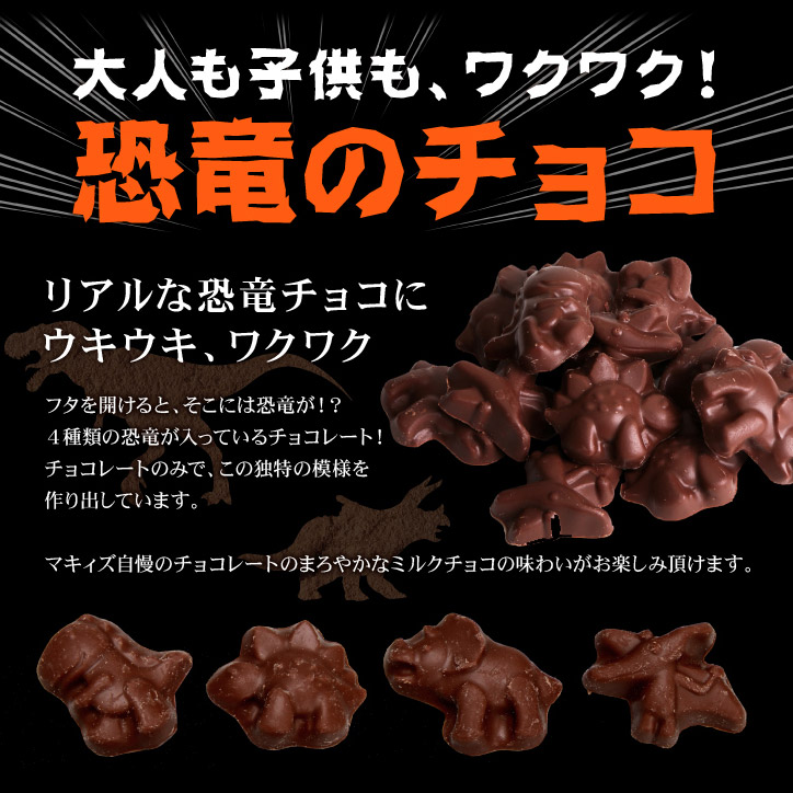 恐竜チョコレート ジュラシックショコラ 恐竜マグネット缶（ティラノ