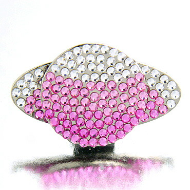 SPIRALE(シュピラール) スワロフスキー ゴルフマーカー(スマイル・ピンク)(ゴルフ用品 グッズ ギフト プレゼント) SPIRALE(シュピラール) スワロフスキー ゴルフマーカー(ホワイト