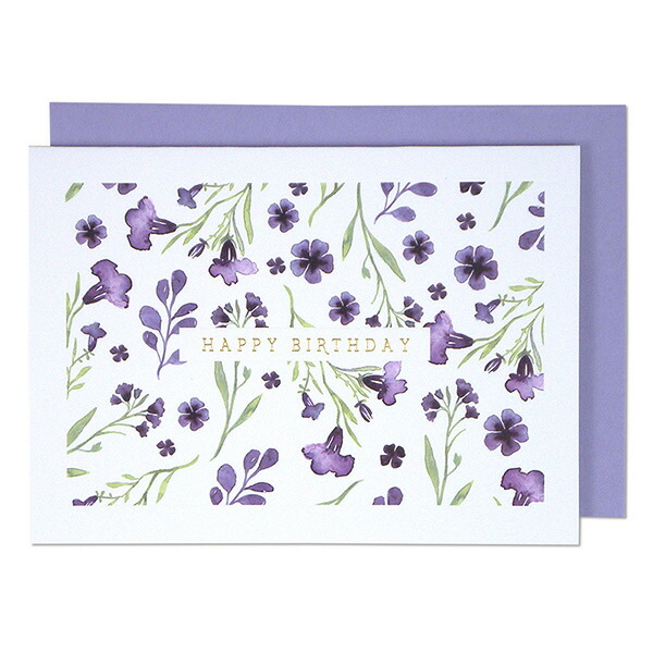 楽天市場 メール便対応可 140円 イーズ バースデーカード 紫花 Gb 1938 誕生日カード 花柄 Birthday プレゼント おしゃれ 大人 紫色 上品 ヘンミ文具店