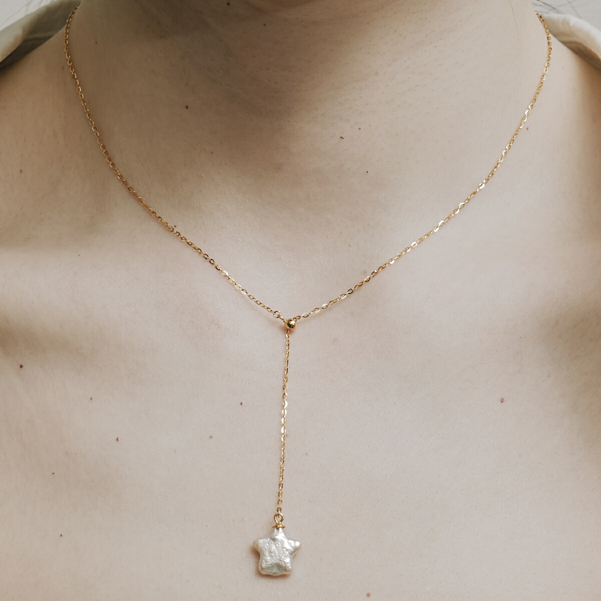 【スターシェイプ バロックパール Y字ネックレス】パール 真珠 淡水パール ネックレス　バロックパール　アクセサリー シルバー アコヤ 贈り物 プレゼント ハンドメイド 手作りHER%