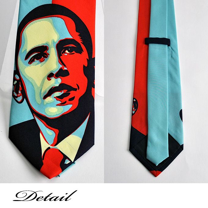 楽天市場 ライトブルーとレッドで陰影をつけたオバマ大統領のイラストがデザインされたネクタイです オバマ大統領 オバマ パロディータイ ジョークタイ ミュージックタイ ギフトショップ Hera