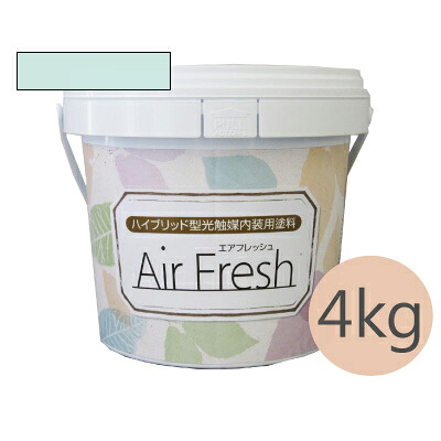 イサム AirFresh (エアフレッシュ) Aqua～流れる水のリズム～ NO.053アクアミント [4kg] イサム塗料 ハイブリッド型光触媒内装用塗料 消臭効果 抗菌効果 抗カビ効果 ウイルス抑制効果｜paint PRO