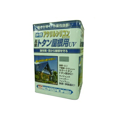 【送料無料】ニッペ 水性トタン屋根用ＵＶ [14L] 日本ペイント・ニッペホーム・赤茶・空・青・緑・ねずみ・クリーム・白・屋根・ひさし・鉄部・カラートタン・シャッター・水性｜paint PRO