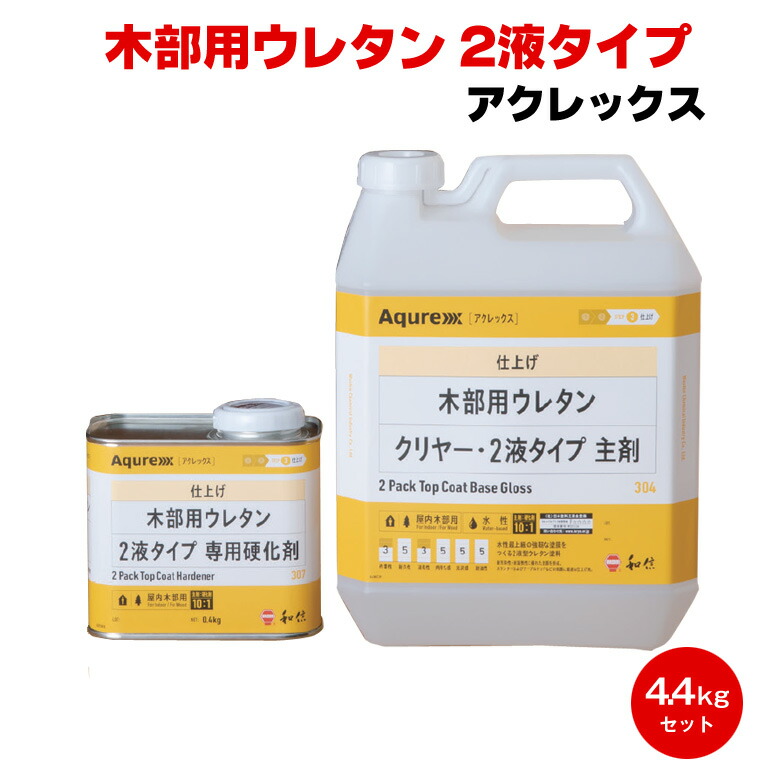 貨物輸送無料 Aqurex 木部用ウレタン 2液印字機 4.4kg せつ然たる 半ツヤ ツヤ消し 和信舎密学 アクレックス カウンタ 木部 室内装飾 部屋の入り口 水溶性