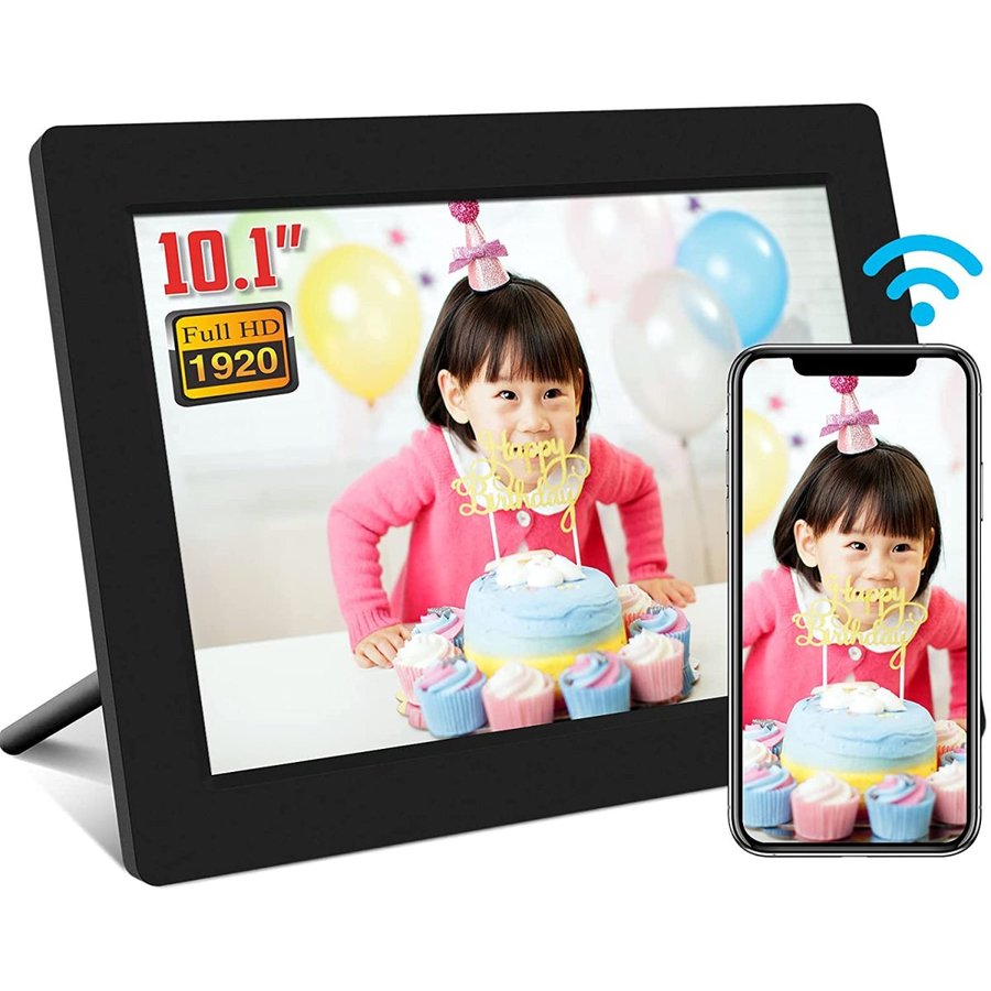 WiFi　デジタルフォトフレーム　wifi対応　プレゼント　IPS　タッチスクリーン　スマホ　wi-fi　高画質　動画　結婚祝い　記念日　16GB内蔵メモリ　写真　おしゃれ　音楽　SDカード　遠隔　kmnk011-ss　10.1インチ　タッチパネル