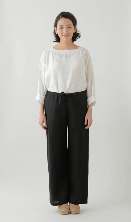 オワーズ リネンズボン下 黒いこと fog linen work