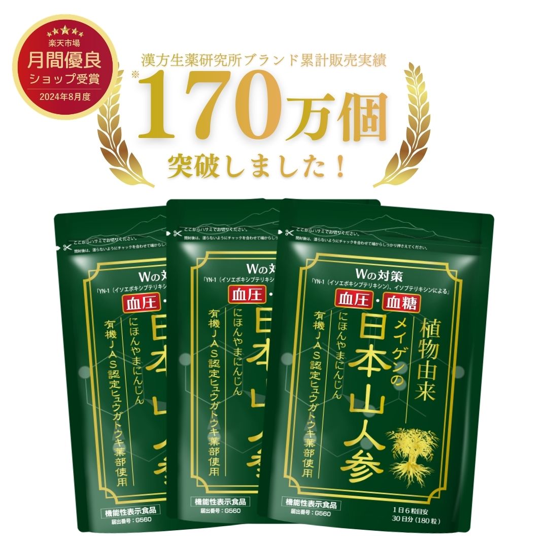 機能性表示食品 日本山人参 3袋 540粒 【公式通販】