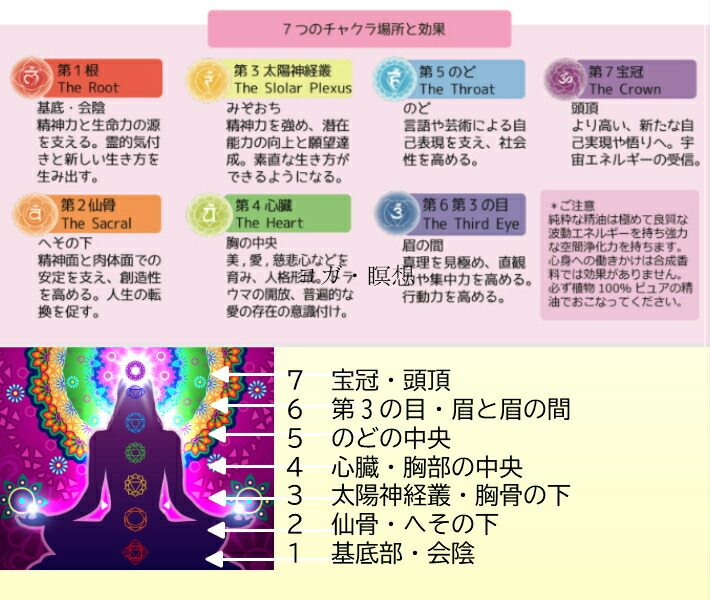 楽天市場 チャクラ１ ７ チャクラ オーラケアブレンド シナジーアロマオイル ちゃか １０ｍｌ ７つのチャクラ 癒しのクリスタルワーク Chakra Aura Care Blend Oil Chaka ハーブとアロマテラピー